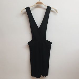 Scuba Pleated Pinafore Dress